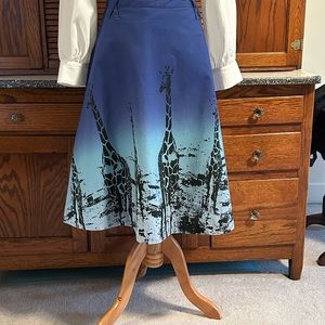 Blue giraffe skirt size 8 brand odille